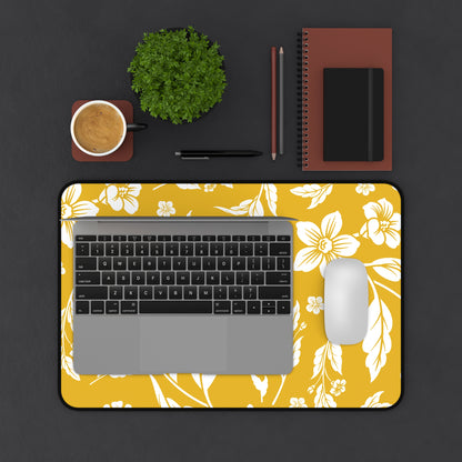 Honey Yellow Floral Desk Pad (12x18, 12x22 or 16x32)