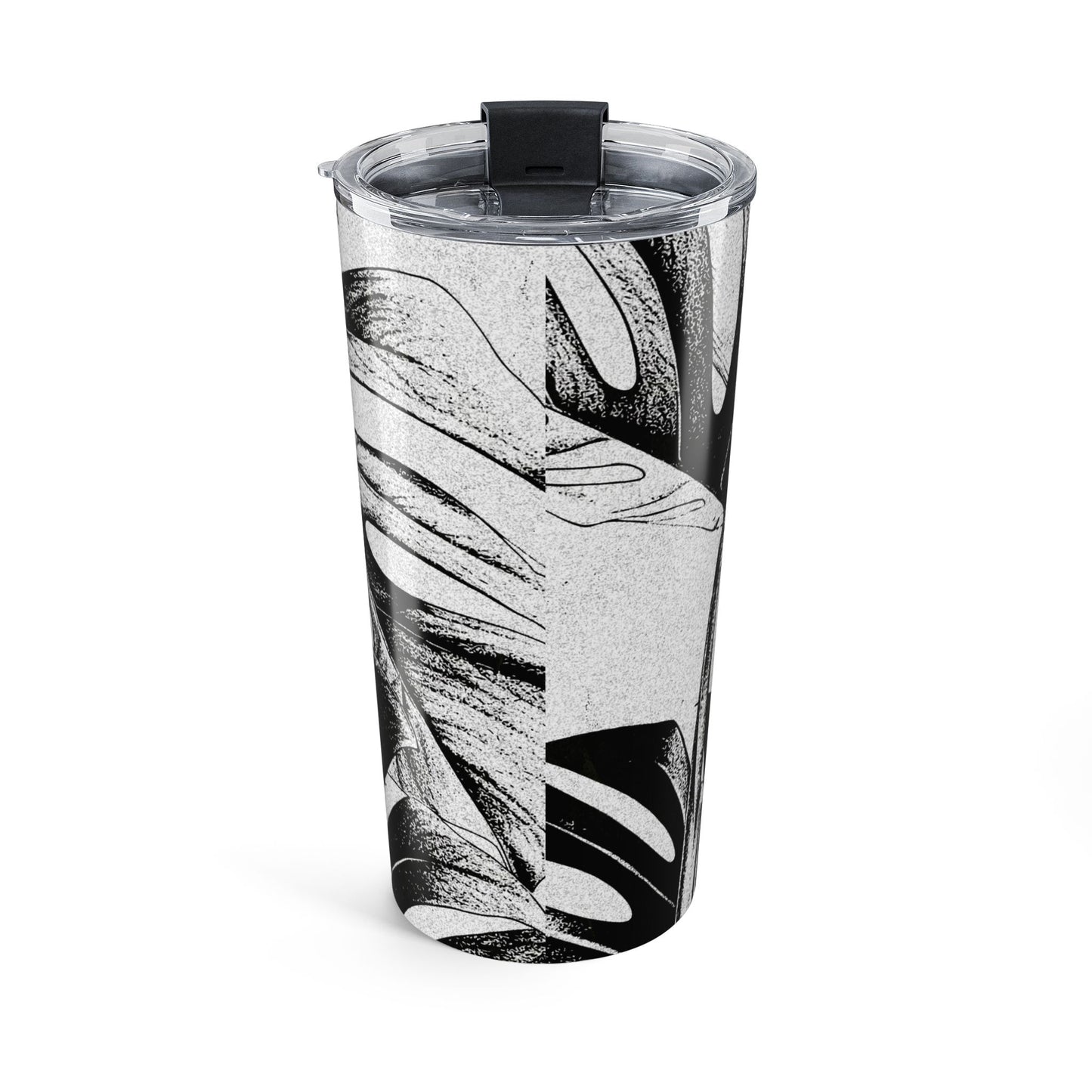 Monstera Leaf Black White 20 oz Tumbler
