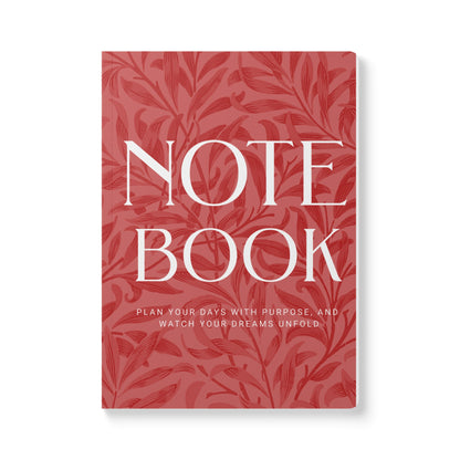 Red Autumns Leaves A5 Lined Journal Minimal Botanical Notebook | Coordinated Collection