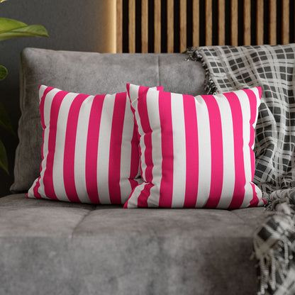 Pink Stripe Square Pillowcase 14 x 14 Pink Pillow Cover