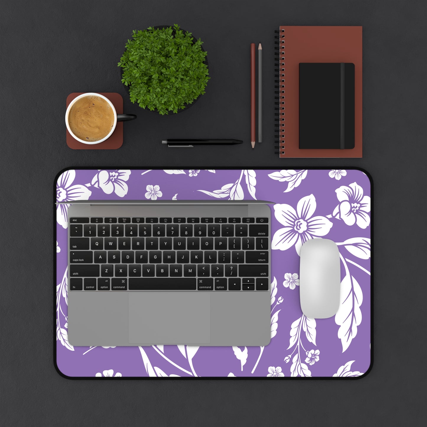 Purple Floral Desk Pad (12x18, 12x22 or 16x32)