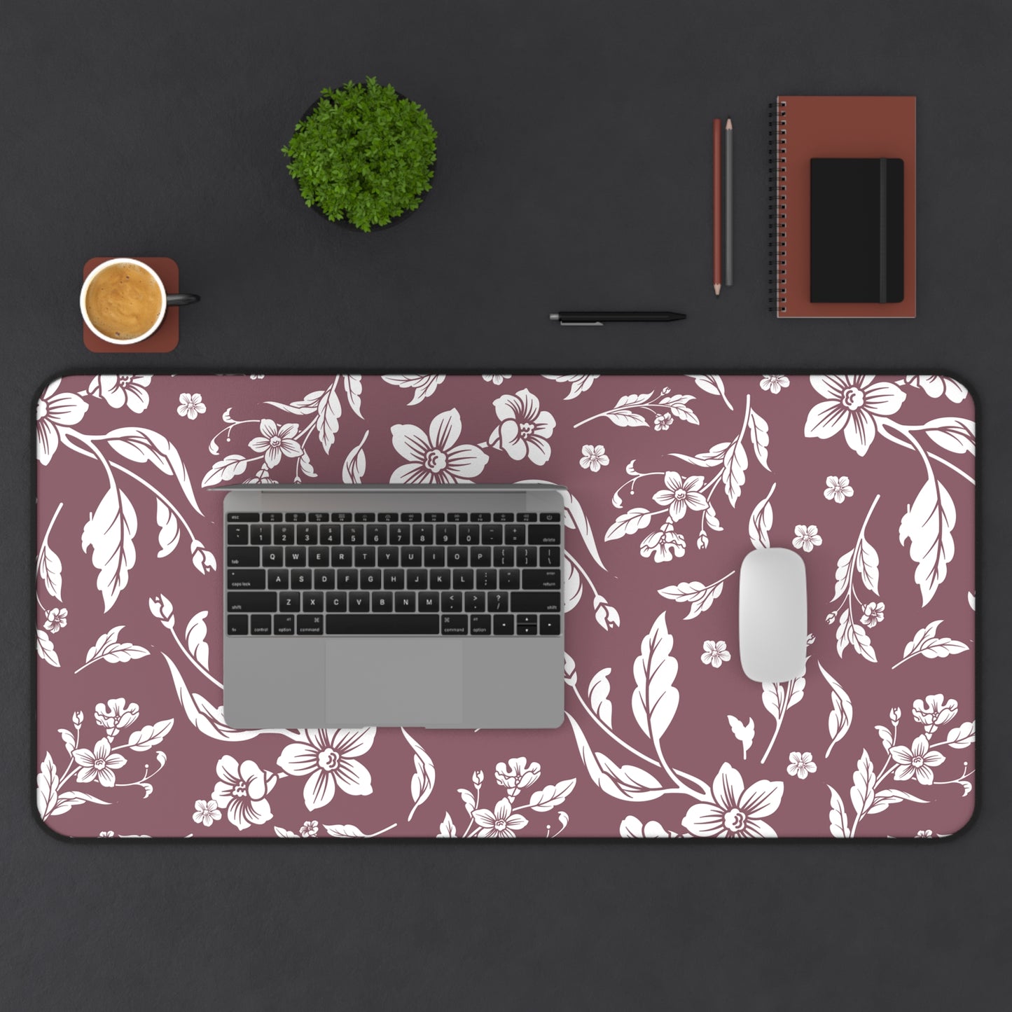 Mauve Floral Desk Pad (12x18, 12x22 or 16x32)