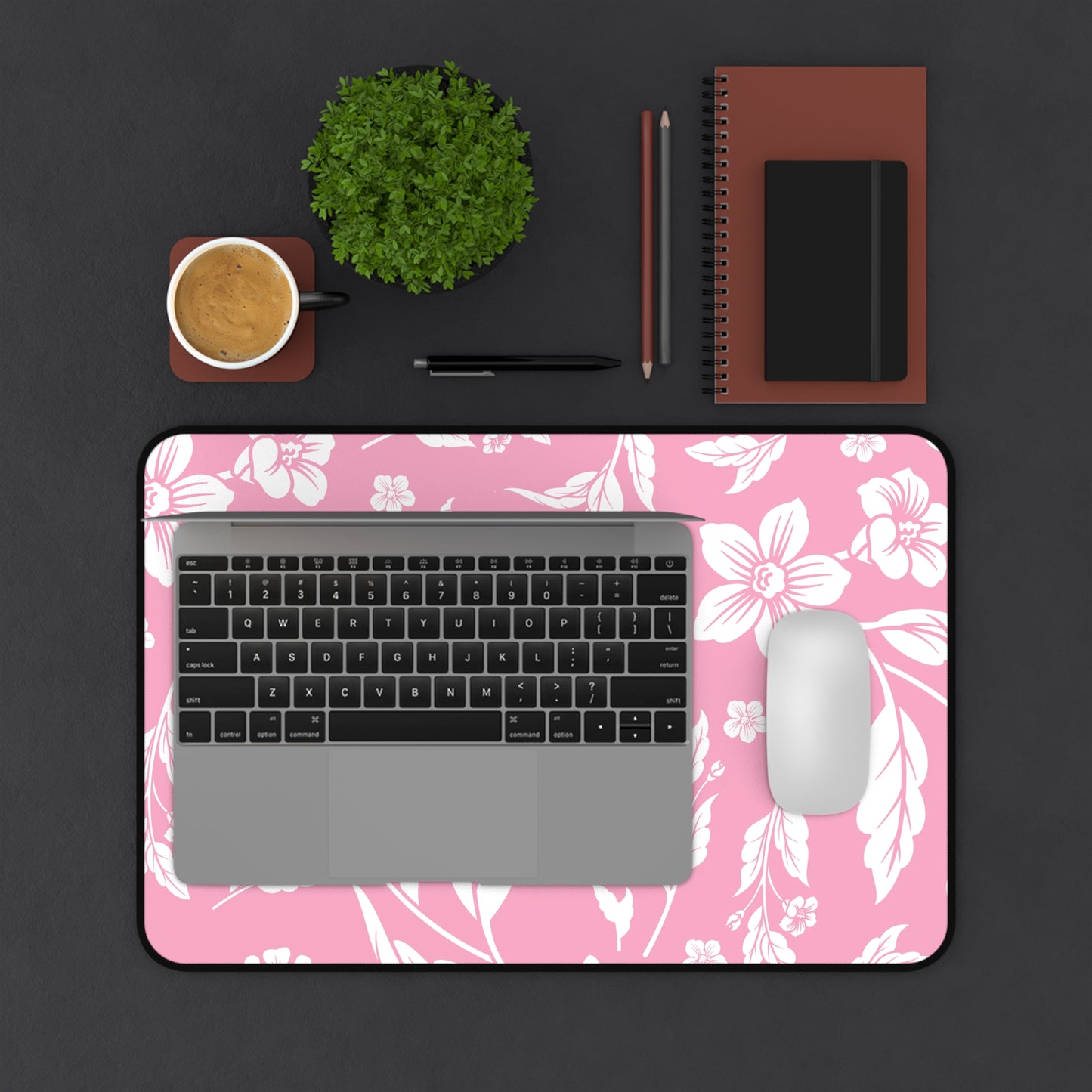 Light Pink Floral Desk Pad (12x18, 12x22 or 16x32)