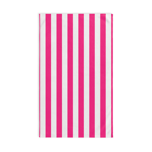 Pink Stripe Hand Towel Pink Bathroom Hand Towel