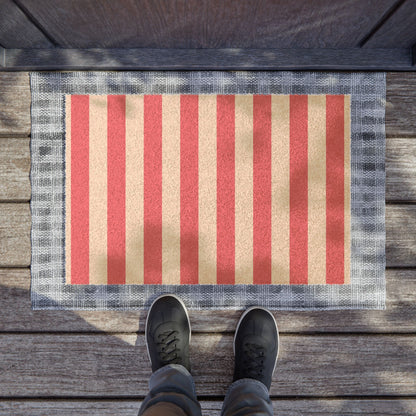 Pink Stripe Door Mat 24 x 16