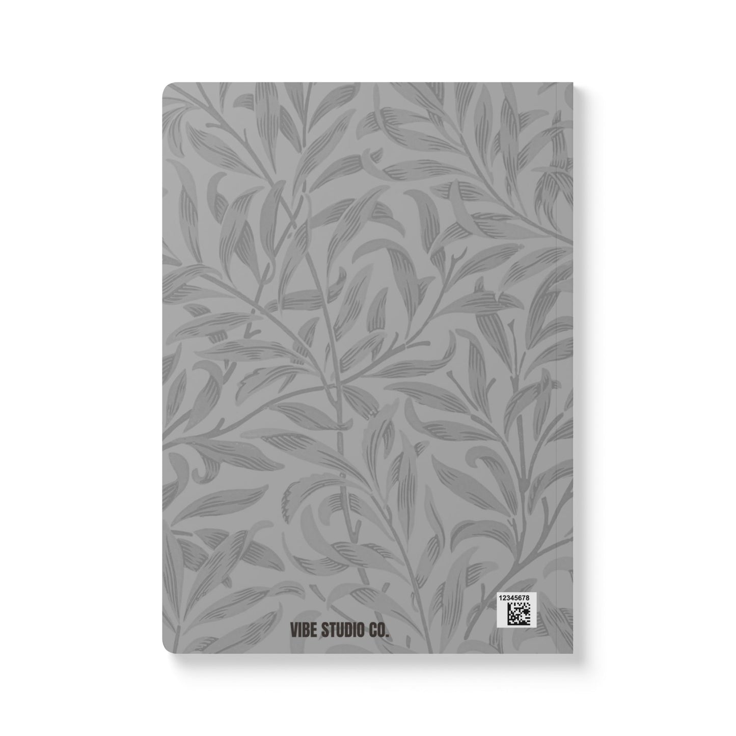 Grayscale Leaves A5 Lined Journal Minimal Botanical Notebook | Coordinated Collection