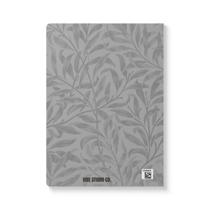 Grayscale Leaves A5 Lined Journal Minimal Botanical Notebook | Coordinated Collection