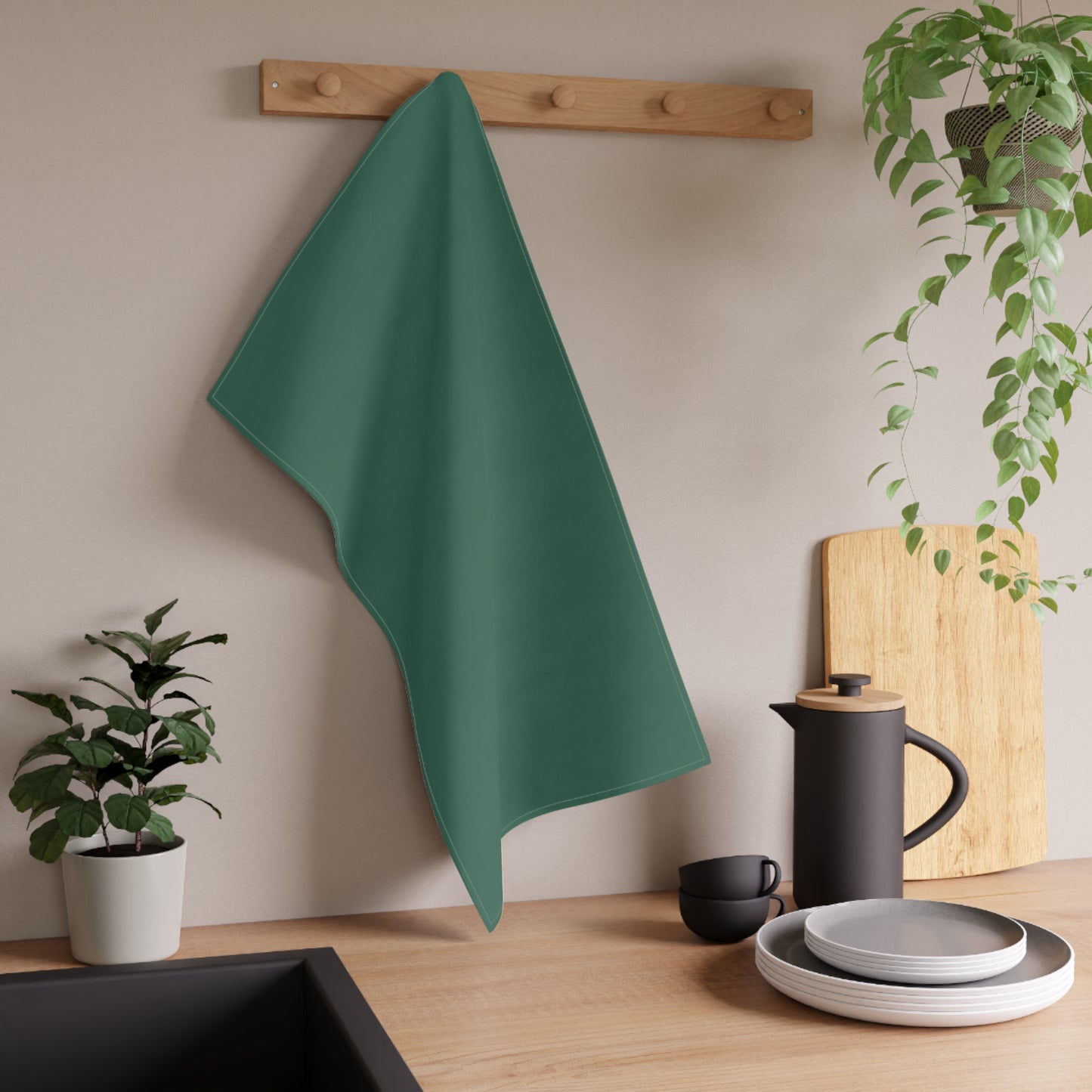 Leaf Green Cotton Twill Tea Towel 18 x 30