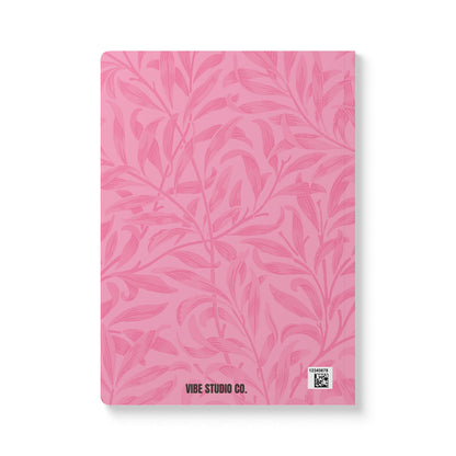 Light Pink Leaves A5 Lined Journal Minimal Botanical Notebook | Coordinated Collection