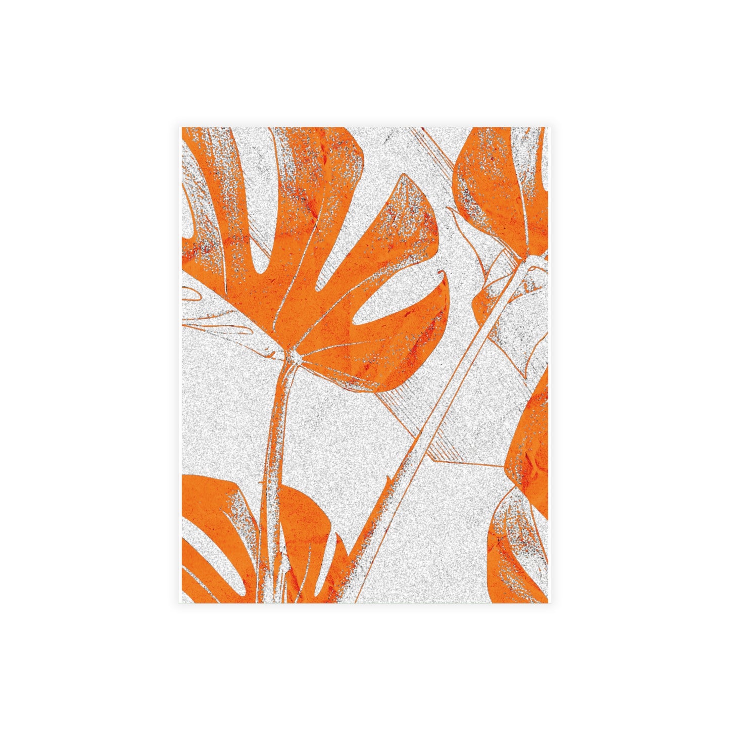Monstera Leaf Tangerine Postcards