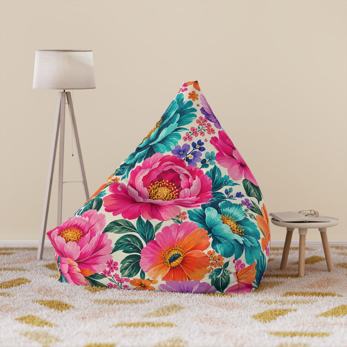 Dreamy Floral Bean Bag Chair Cover Floral Lounge Chair