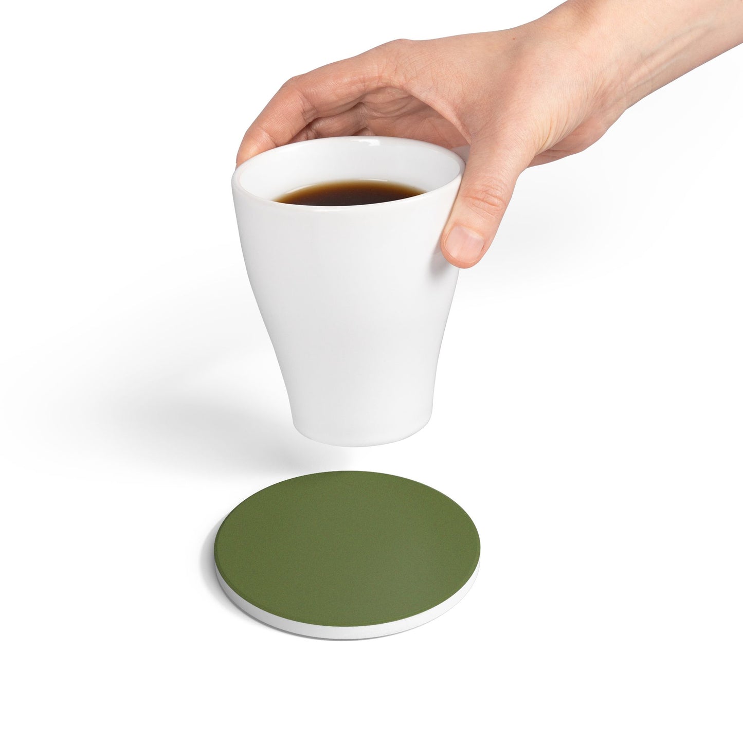 Olive Ceramic Coaster Round or Square | Coordinated Collection