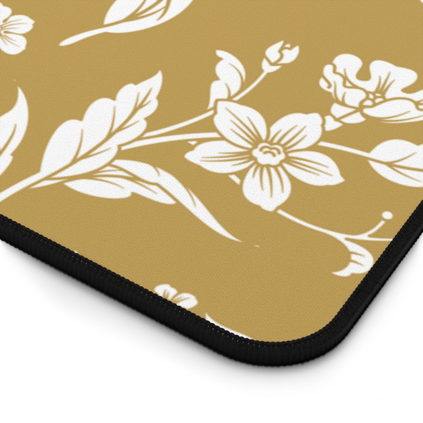 Muted Gold Floral Desk Pad (12x18, 12x22 or 16x32)