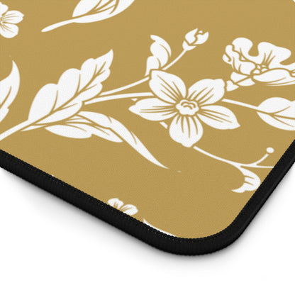 Muted Gold Floral Desk Pad (12x18, 12x22 or 16x32)