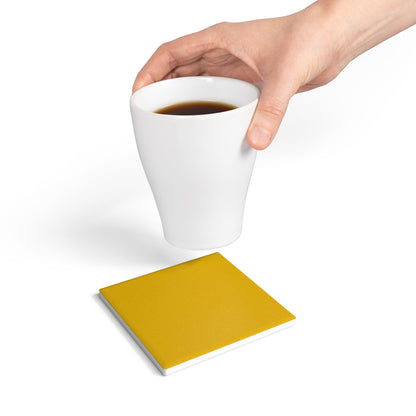 Honey Yellow Ceramic Coaster Round or Square | Coordinated Collection