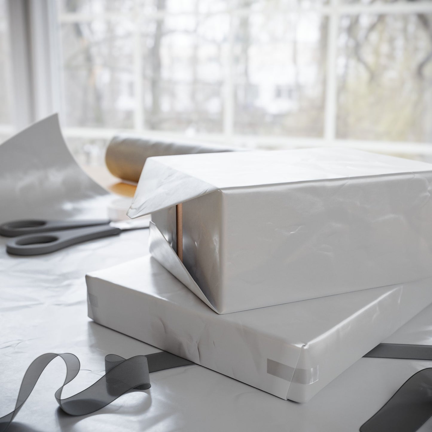Grayscale Wrapping Paper Matte or Glossy Gift Wrap 3 Sizes Fine Art Paper