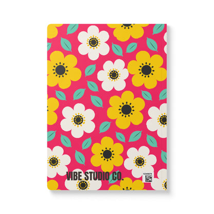 Happy Flower Softcover Journal A5 Lined Retro Daisy Notebook