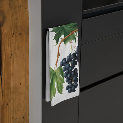 Grape Kitchen Tea Towel Vineyard Kitchen Decor Rustic Farmhouse Cotton Dish Towel
