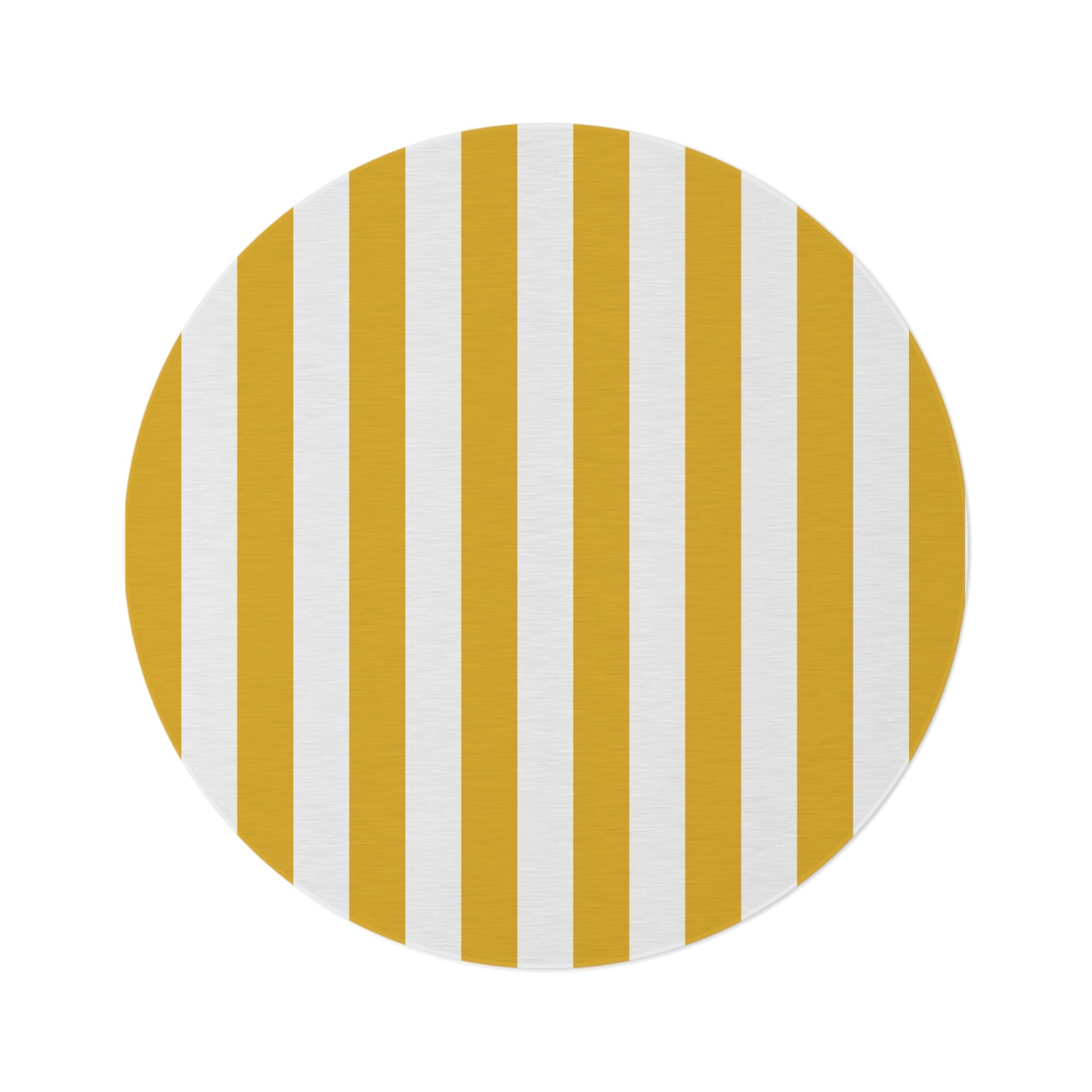 Yellow Stripe Round Rug 60 Inch Modern Striped Area Rug Bright Minimal Room Decor