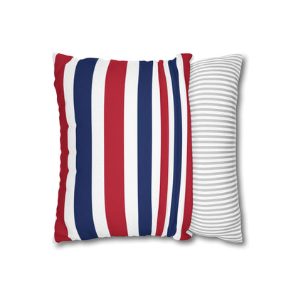 Red, White and Blue Stripe Pillow Cover 14x14