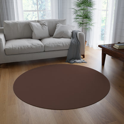 Chocolate Brown Coordinated Round Rug 60 Inch Floor Rug Minimal Home Decor Living Room Rug