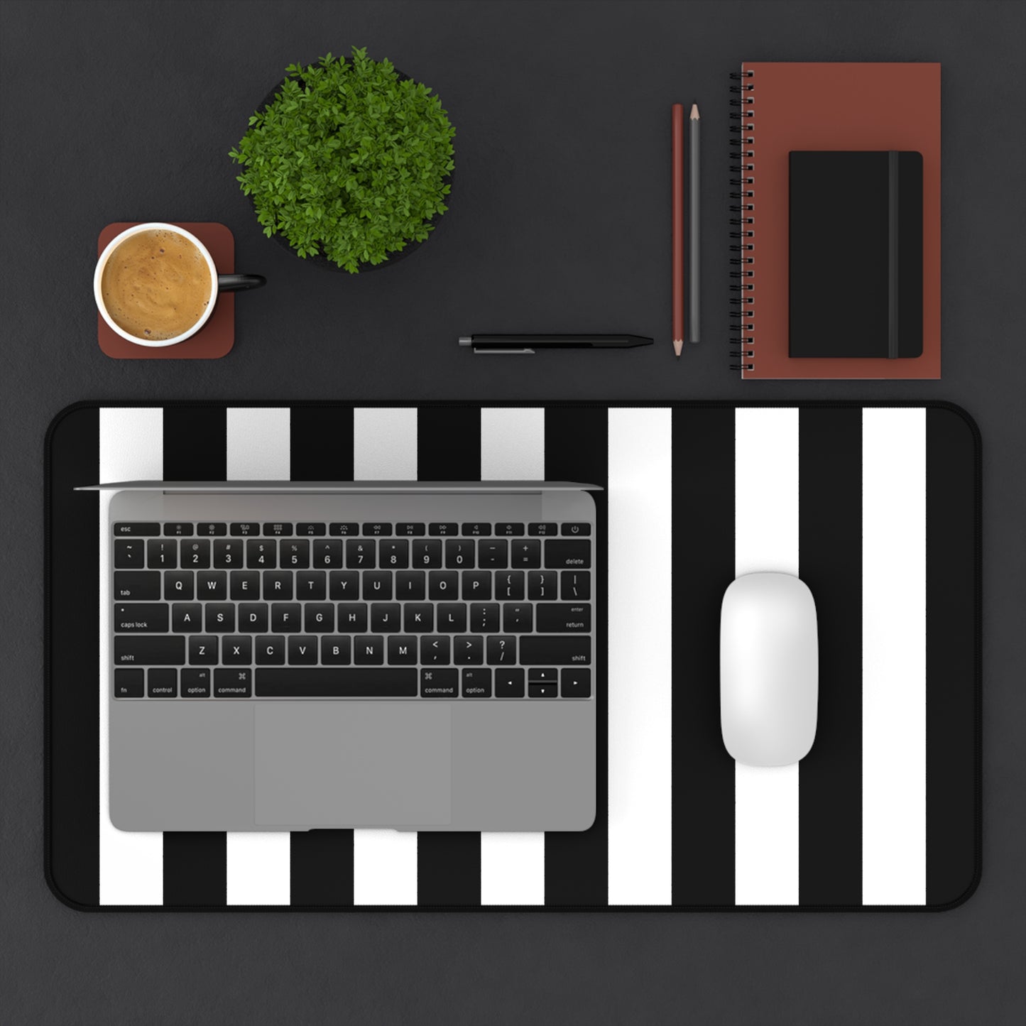 Black Stripe Desk Mat Office Desk Decor (12/18, 12/22, 16/32)