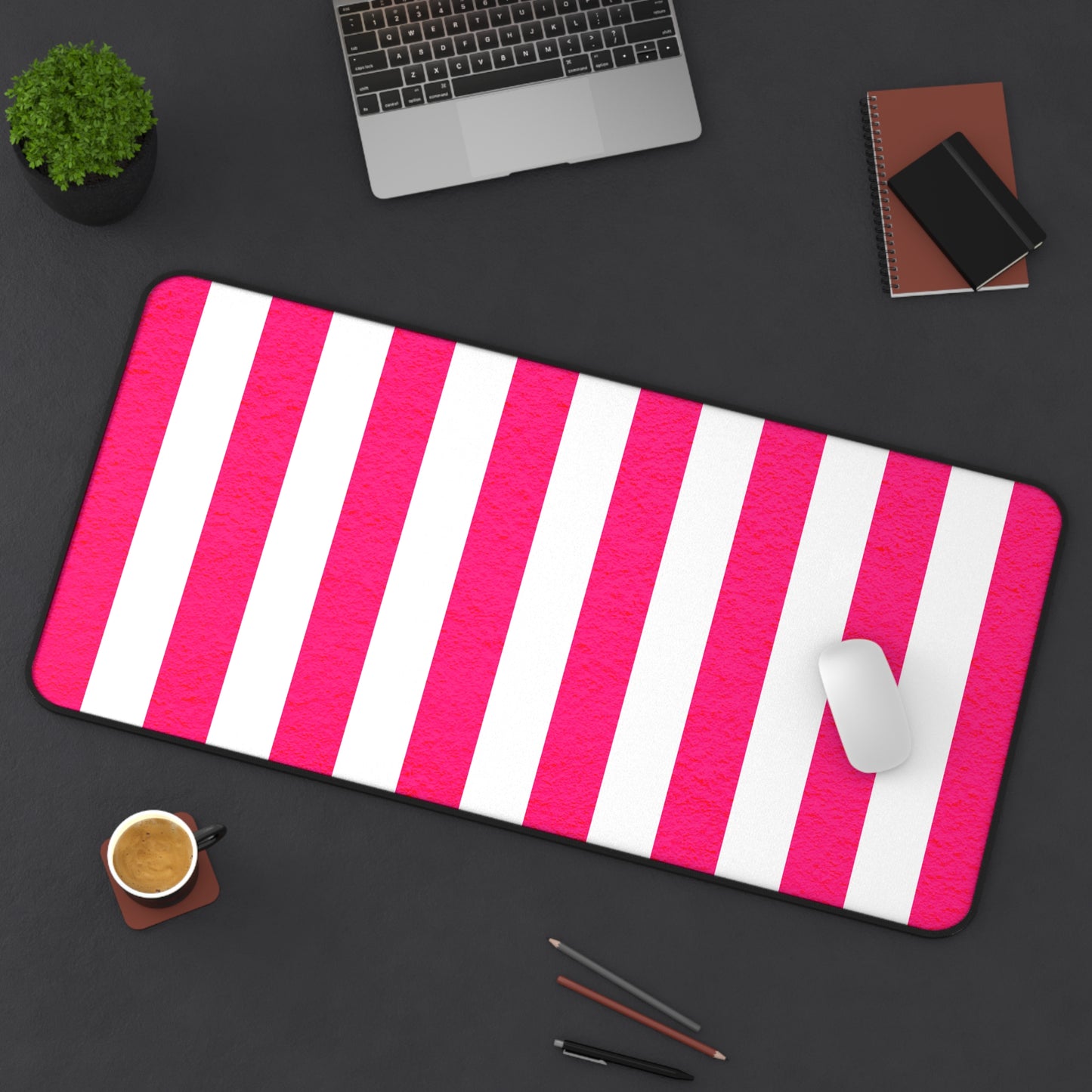 Pink Stripe Desk Mat Office Desk Decor (12/18, 12/22, 16/32)