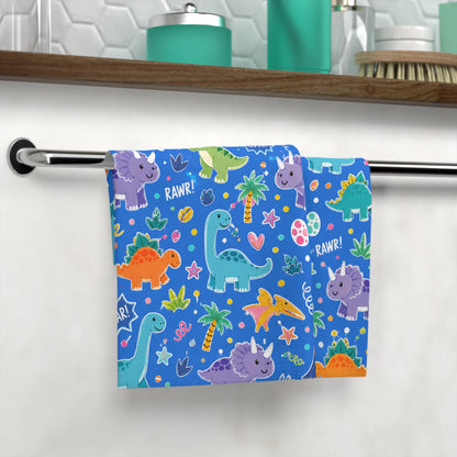 Blue Dino Face Towel