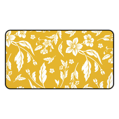 Honey Yellow Floral Desk Pad (12x18, 12x22 or 16x32)
