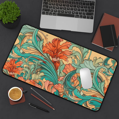 Coral Flourish Desk Mat Extended Mouse Pad (12x18, 12x22, 16x32)