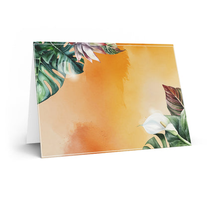 Sunset Botanical Note Cards Tropical Botanical Stationery Set 4x6 With Envelopes