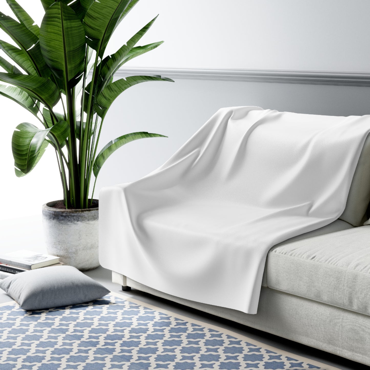 White Sherpa Fleece Blanket Cozy Plush Throw 3 Sizes Soft Warm Blanket
