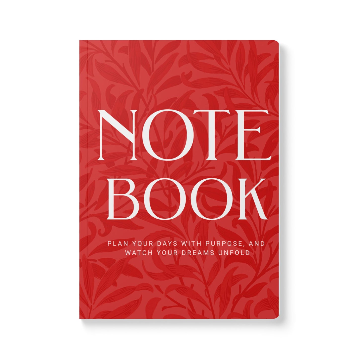 True Red Leaves A5 Lined Journal Minimal Botanical Notebook | Coordinated Collection