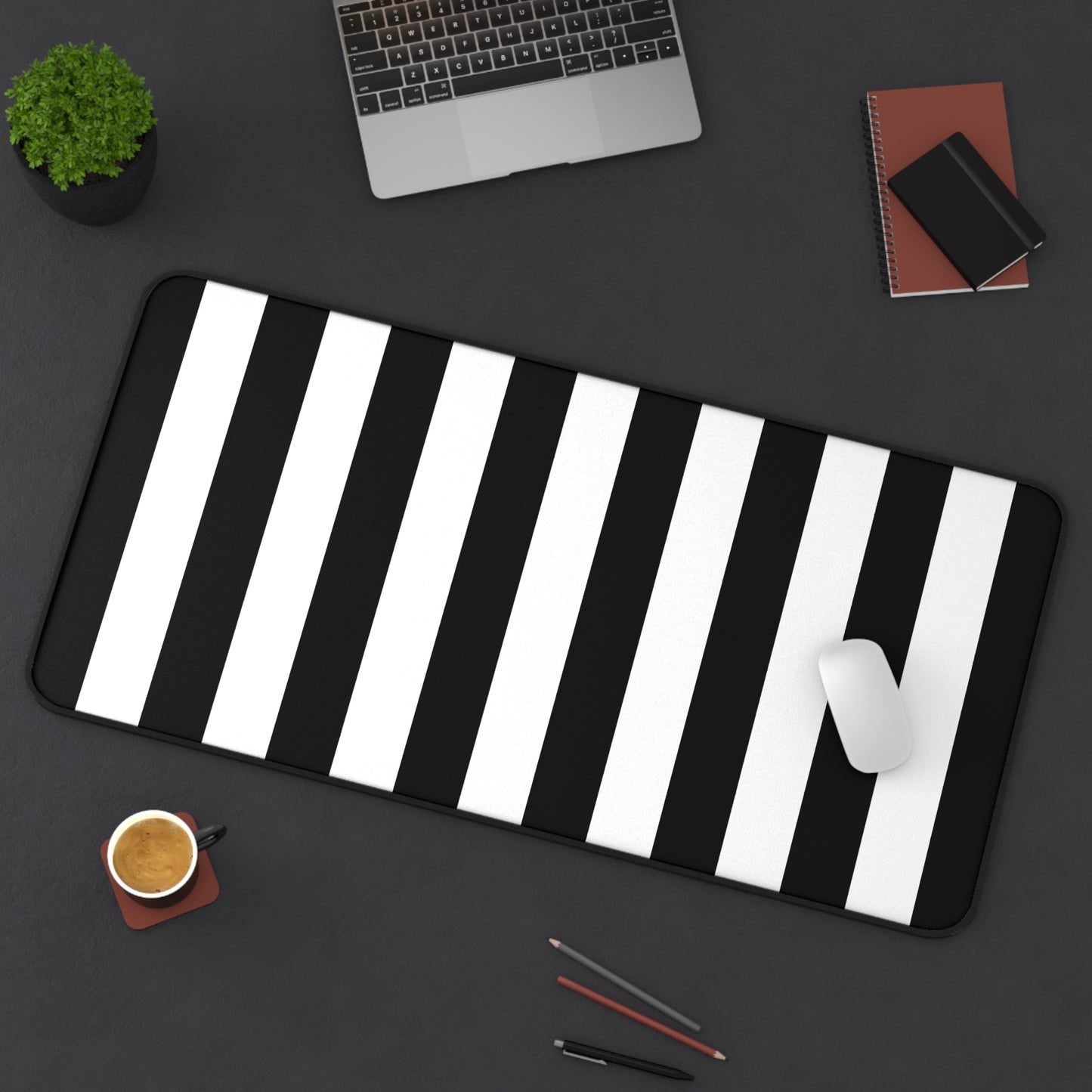 Black Stripe Desk Mat Office Desk Decor (12/18, 12/22, 16/32)