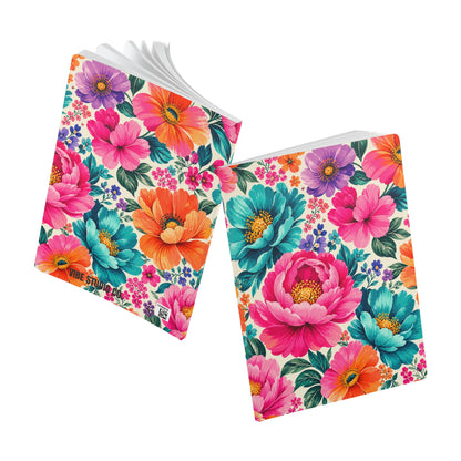 Dreamy Floral Softcover A5 Lined Journal Floral Notebook