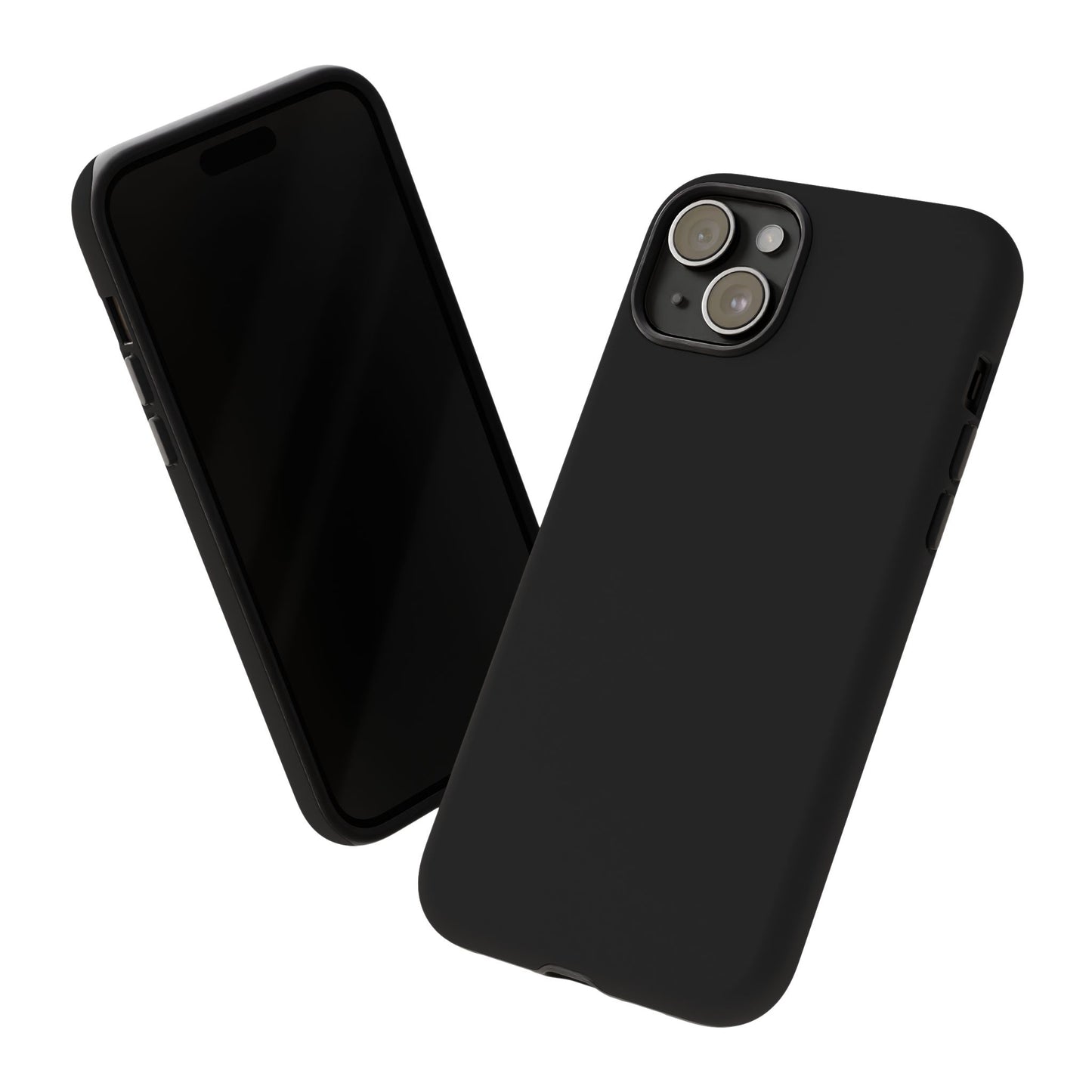 Black Tough Cell Phone Case Matte or Glossy Protective Case iPhone Samsung