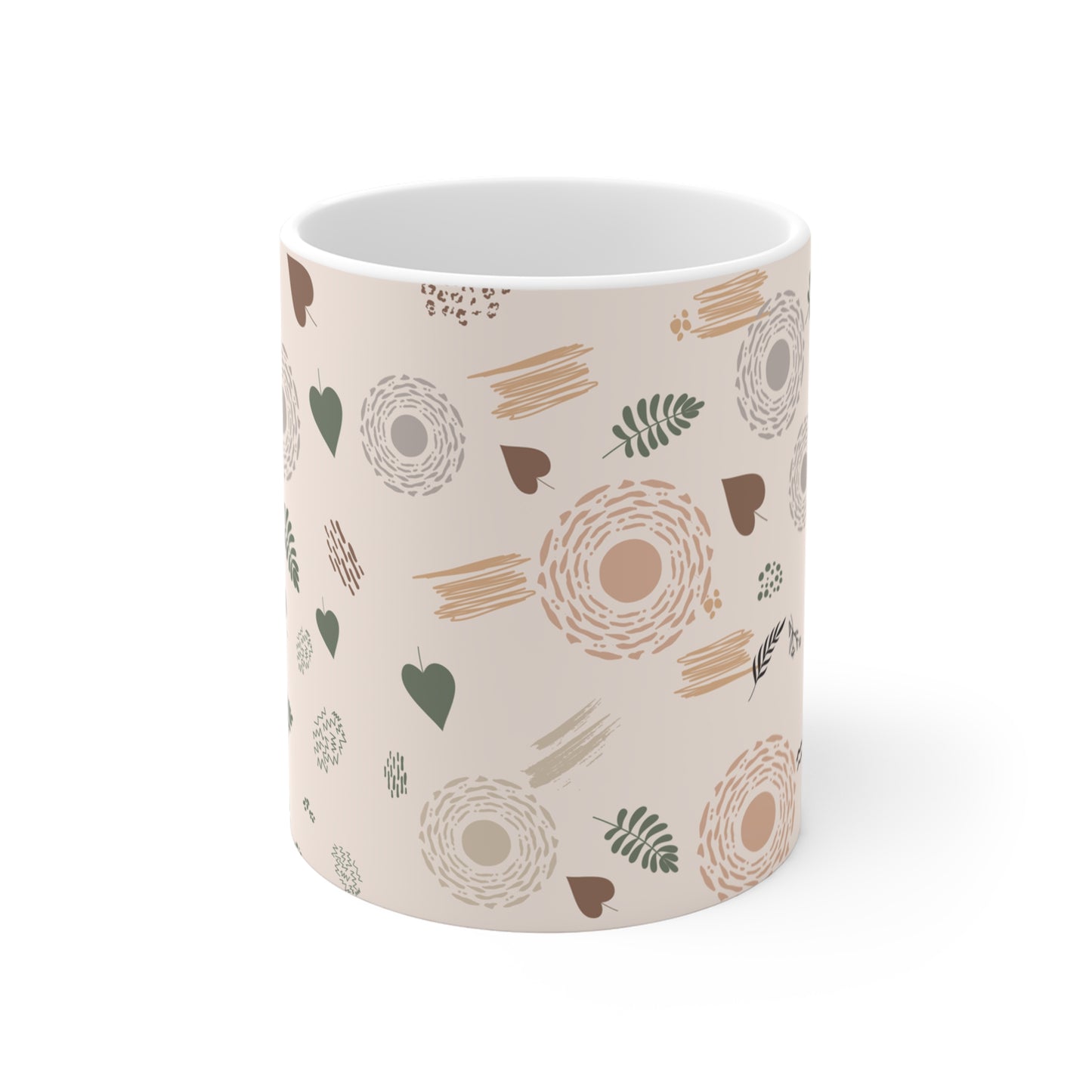 Neutral Flow Mug Minimal Botanical Coffee Mug