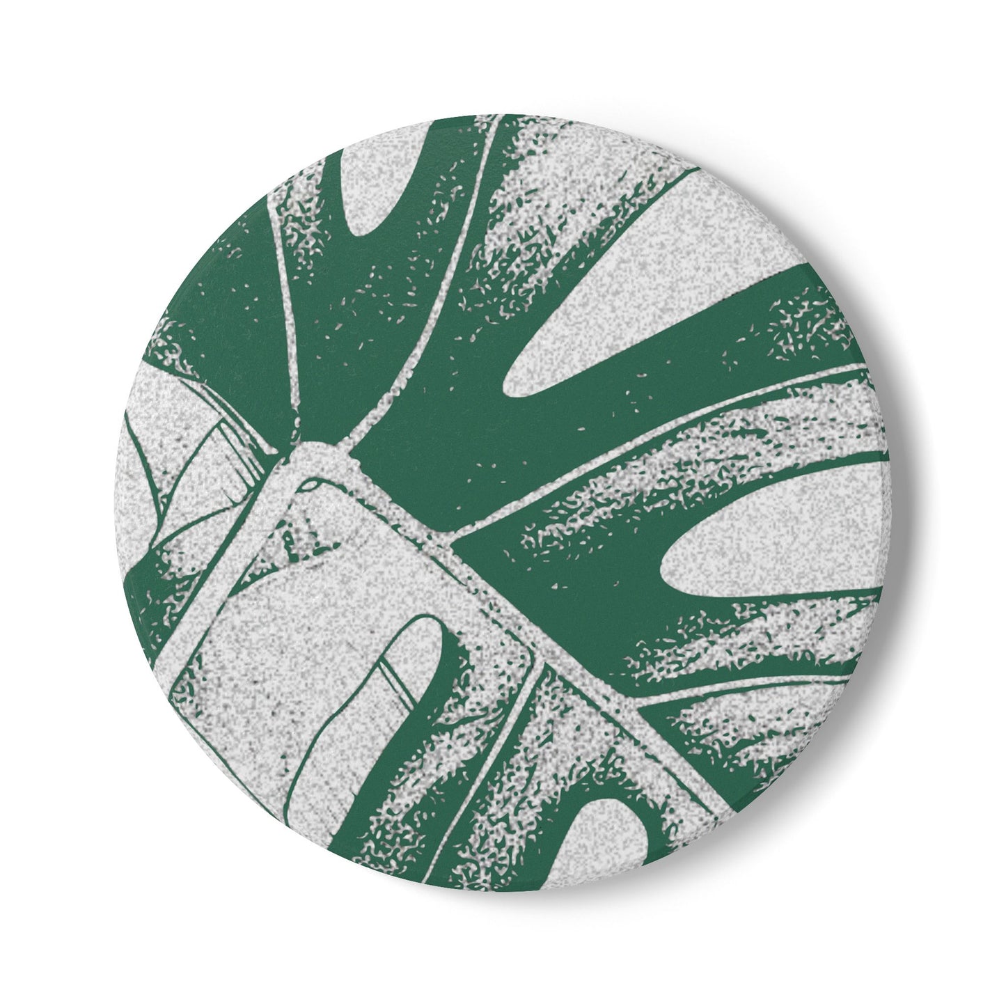 Monstera Leaf Green Ceramic Coaster Botanical Drink Coaster
