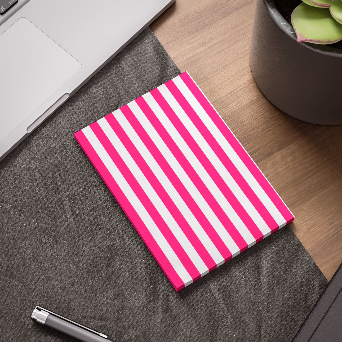 Pink Stripe Sticky Notes (7 Sizes)