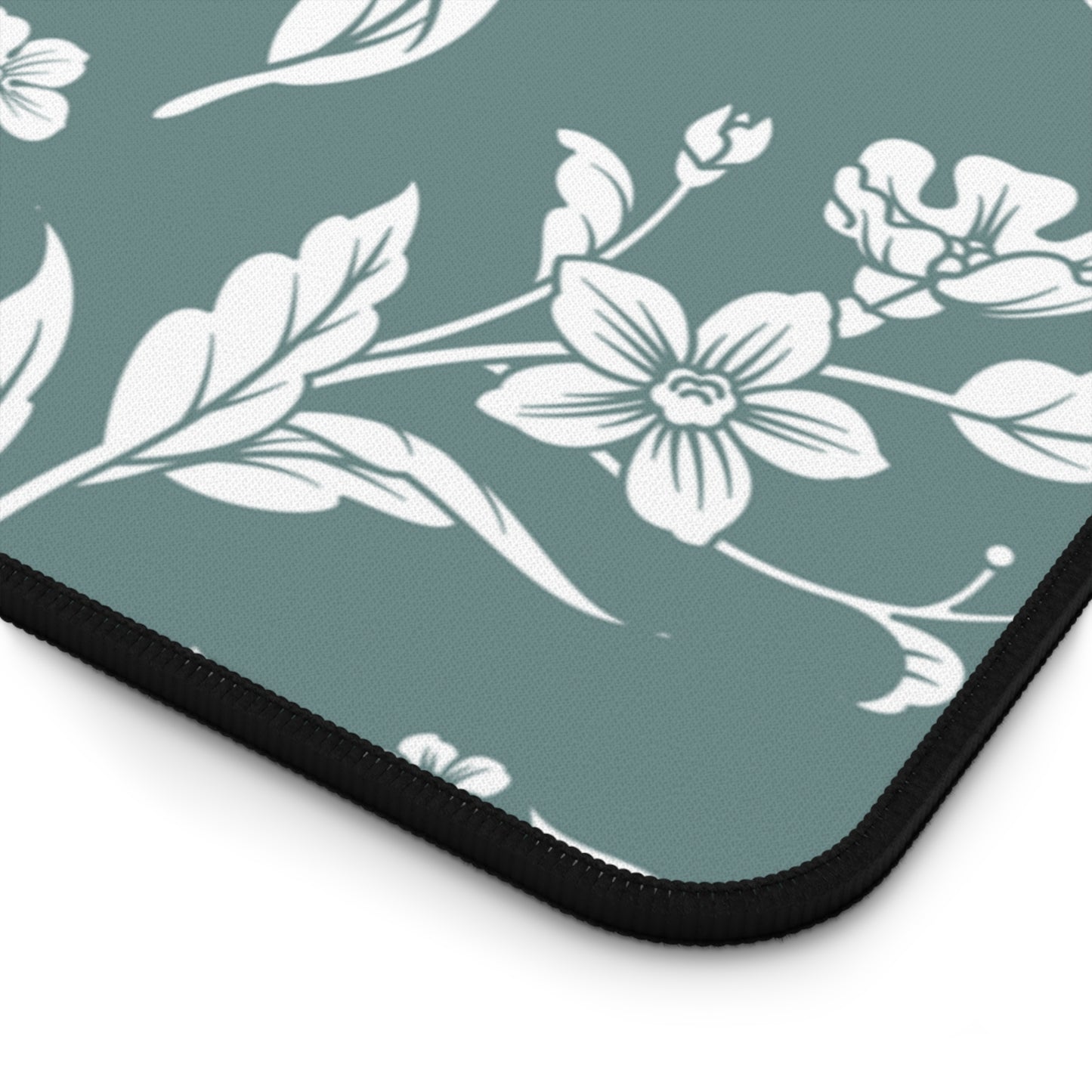 Dusty Blue Floral Desk Pad (12x18, 12x22 or 16x32)