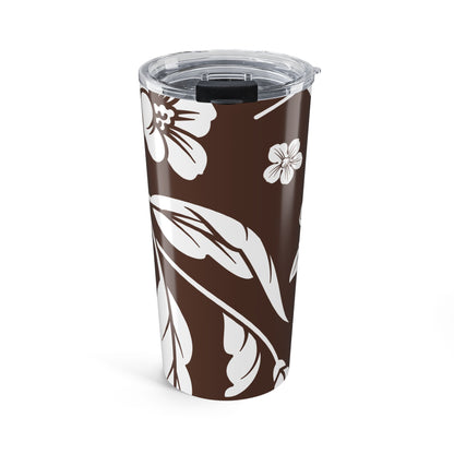 Chocolate Brown Floral 20oz Stainless Steel Tumbler | Coordinated Collection