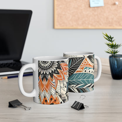 Botanical Leaves Blue Mug
