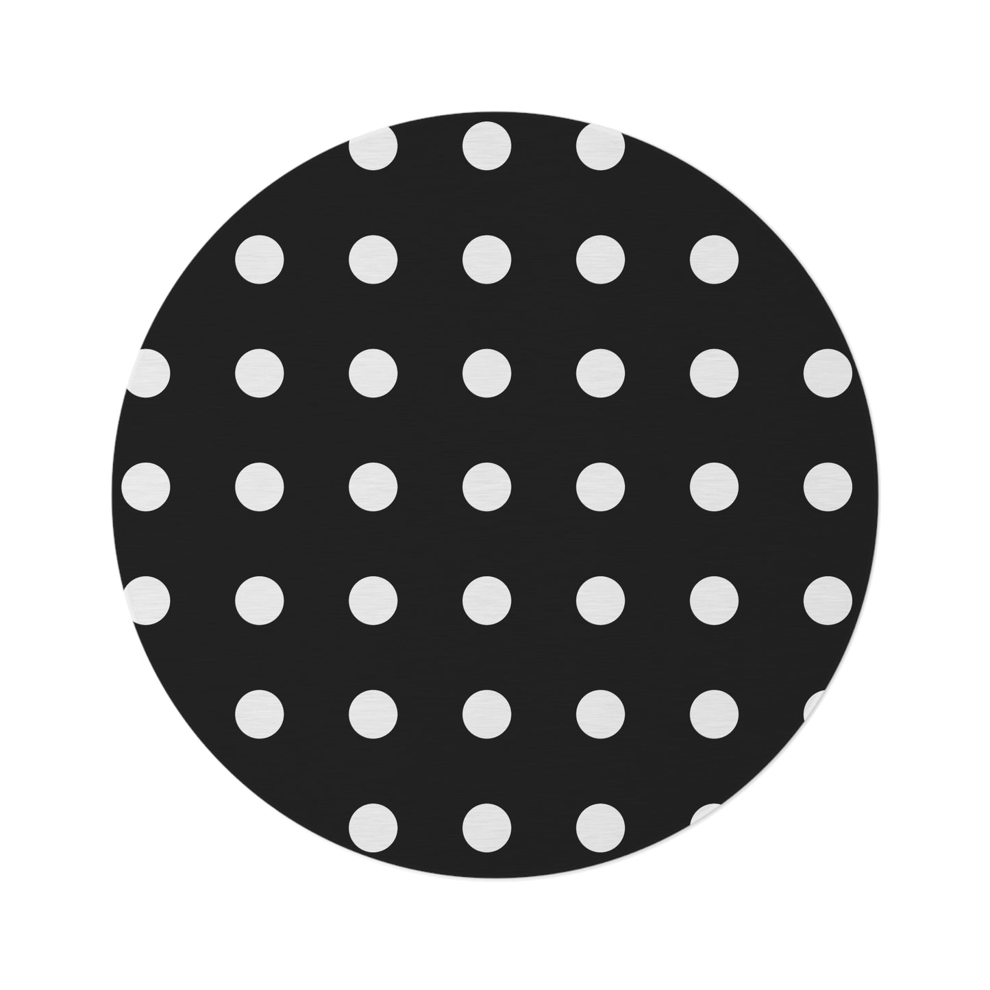 Black Polka Dot Round 60 Inch Rug