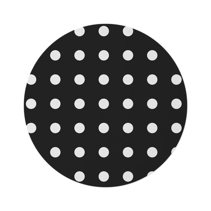 Black Polka Dot Round 60 Inch Rug