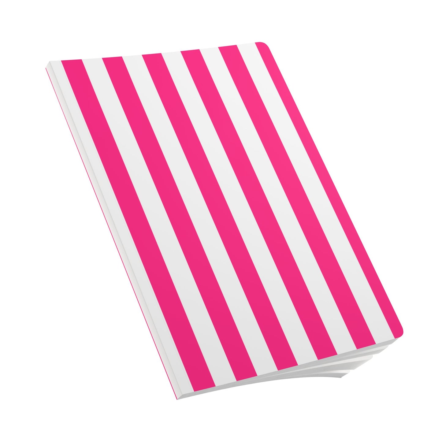 Pink Stripe Softcover Journal Pink and White Striped A5 Lined Journal