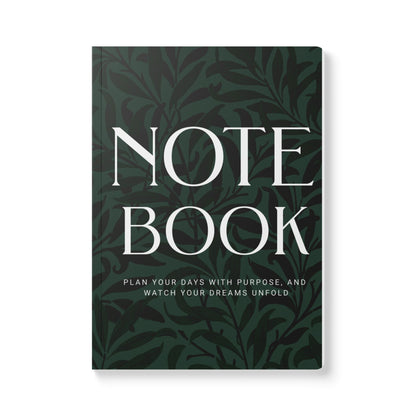 Forrest Leaves A5 Lined Journal Minimal Botanical Notebook | Coordinated Collection
