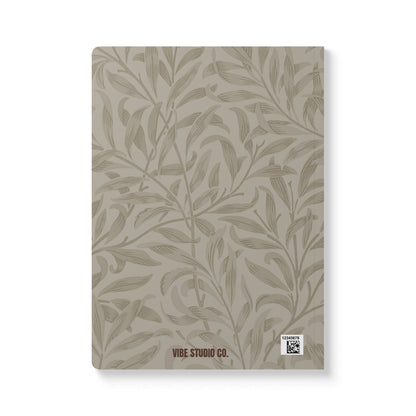 Warm Stone Leaves A5 Lined Journal Minimal Botanical Notebook | Coordinated Collection