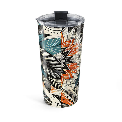 Botanical Leaves Blue 20 oz Tumbler
