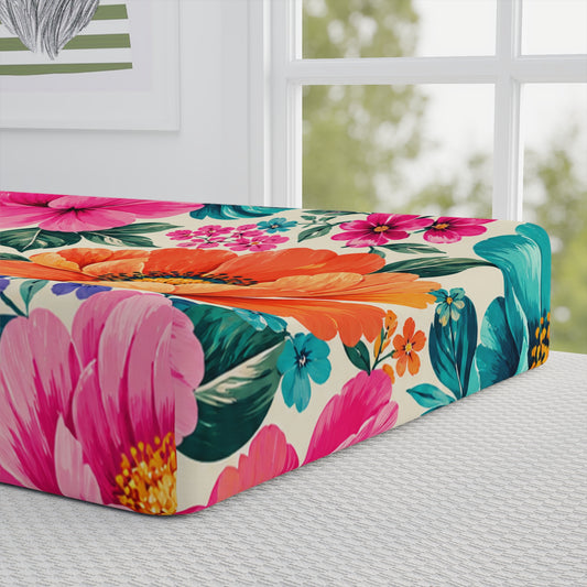 Dreamy Floral Baby Changing Pad Cover Floral Nursery Changing Pad Cover