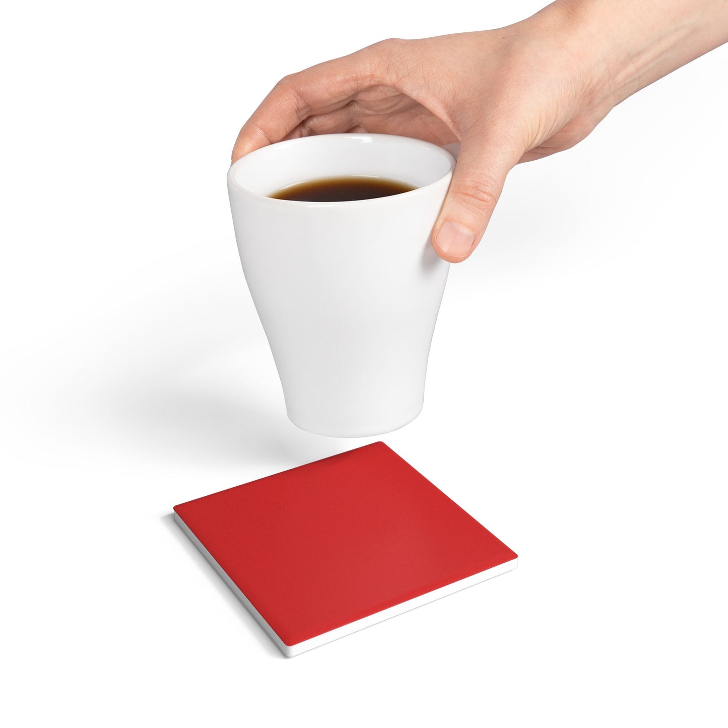 True Red Ceramic Coaster Round or Square | Coordinated Collection
